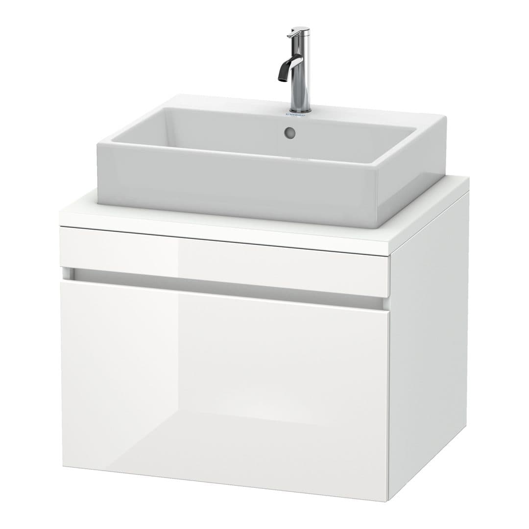 Duravit DuraStyle – Έπιπλο Νιπτήρα – 700 mm, για κονσόλα, 1 συρτάρι, νιπτήρας κέντρο, White Matt – White High Gloss, Decor (DS531102218)
