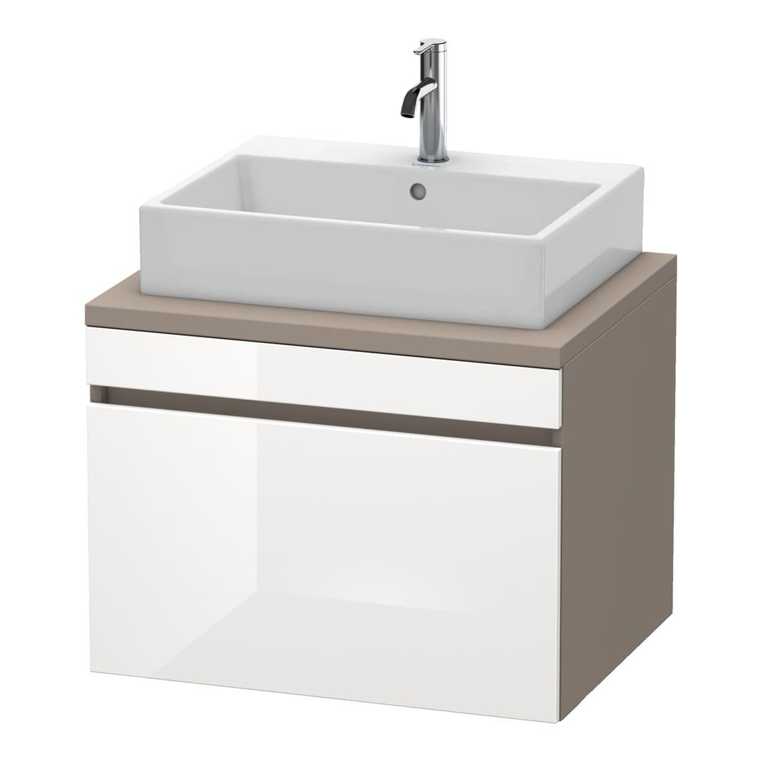 Duravit DuraStyle – Έπιπλο Νιπτήρα – 700 mm, για κονσόλα, 1 συρτάρι, νιπτήρας κέντρο, σώμα Basalte Matt – White High Gloss, Decor (DS531102243)