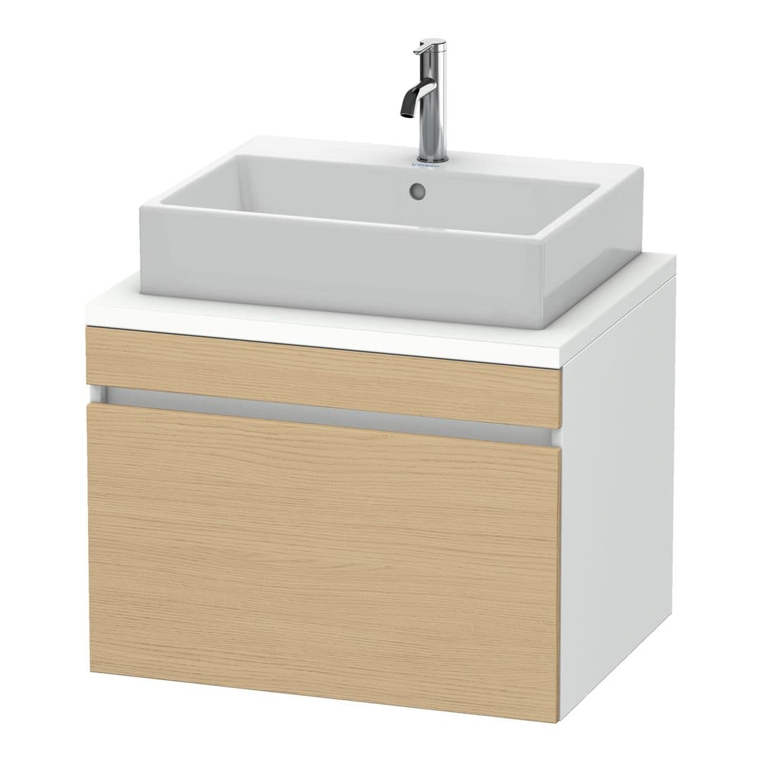 Duravit DuraStyle – Έπιπλο Νιπτήρα – 700 mm, για κονσόλα, 1 συρτάρι, νιπτήρας κέντρο, σώμα White Matt – Natural oak, Decor (DS531103018)