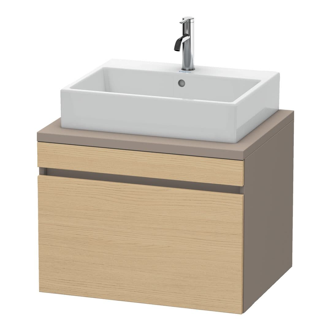 Duravit DuraStyle – Έπιπλο Νιπτήρα – 700 mm, για κονσόλα, 1 συρτάρι, νιπτήρας κέντρο, σώμα Basalte Matt – Natural oak, Decor (DS531103043)