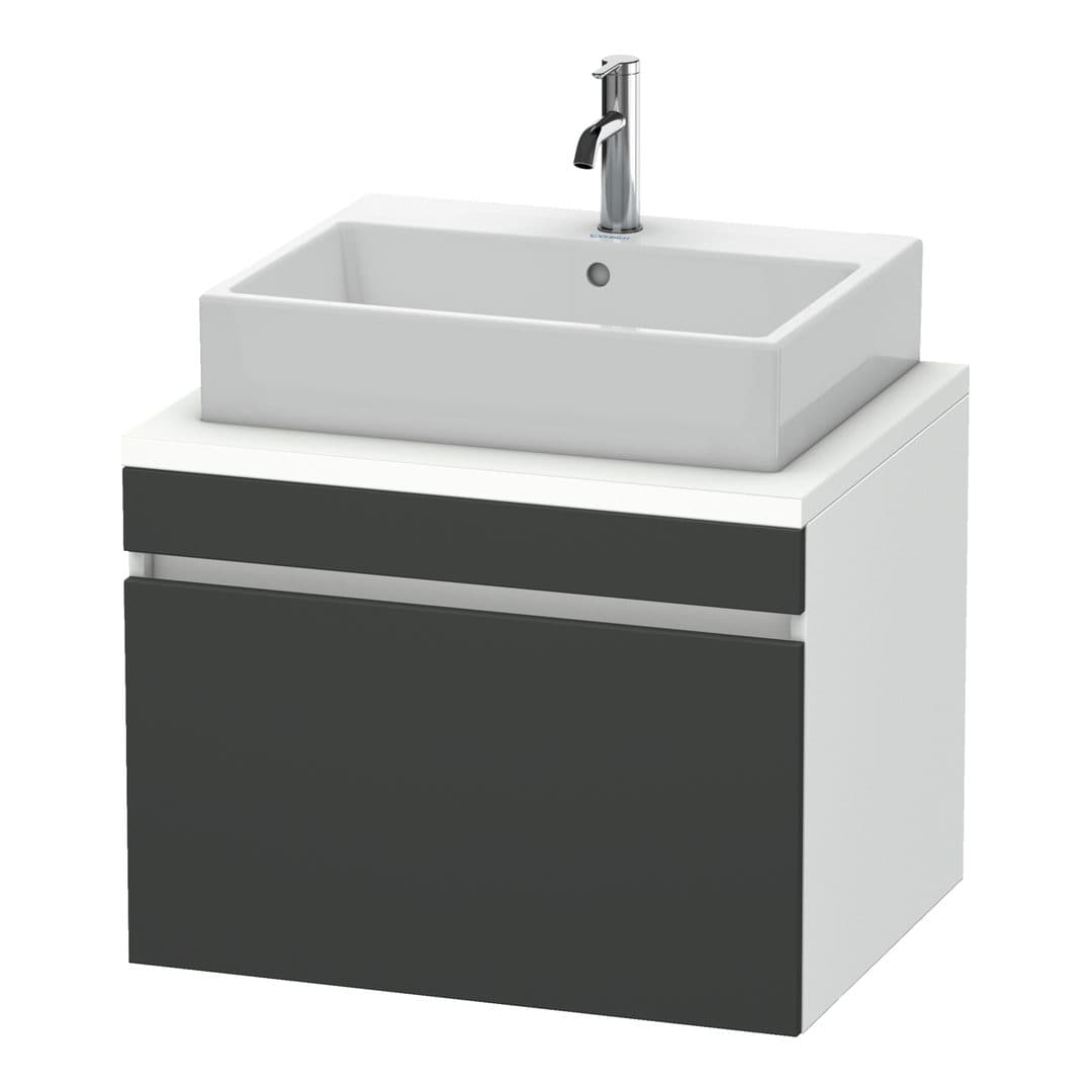 Duravit DuraStyle – Έπιπλο Νιπτήρα – 700 mm, για κονσόλα, 1 συρτάρι, νιπτήρας κέντρο, σώμα White Matt – Graphite Matt, Decor (DS531104918)