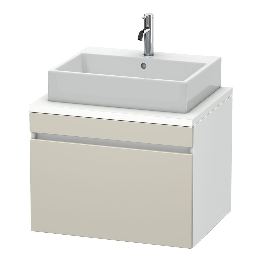 Duravit DuraStyle – Έπιπλο Νιπτήρα – 700 mm, για κονσόλα, 1 συρτάρι, νιπτήρας κέντρο, σώμα White Matt – Taupe Matt, Decor (DS531109118)