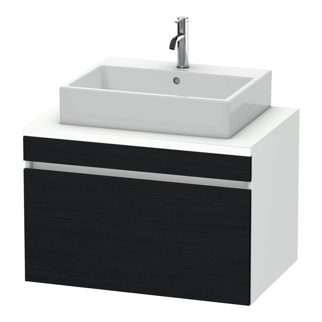 Duravit DuraStyle – Έπιπλο Νιπτήρα – 800 mm, για κονσόλα, 1 συρτάρι, νιπτήρας κέντρο, σώμα White Matt – Black oak Matt, Decor (DS531201618)