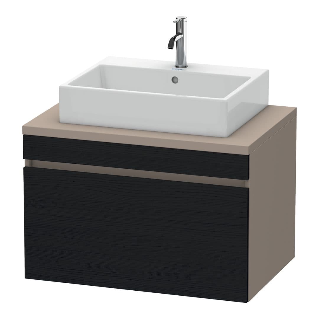 Duravit DuraStyle – Έπιπλο Νιπτήρα – 800 mm, για κονσόλα, 1 συρτάρι, νιπτήρας κέντρο, σώμα Basalte Matt – Black oak Matt, Decor (DS531201643)
