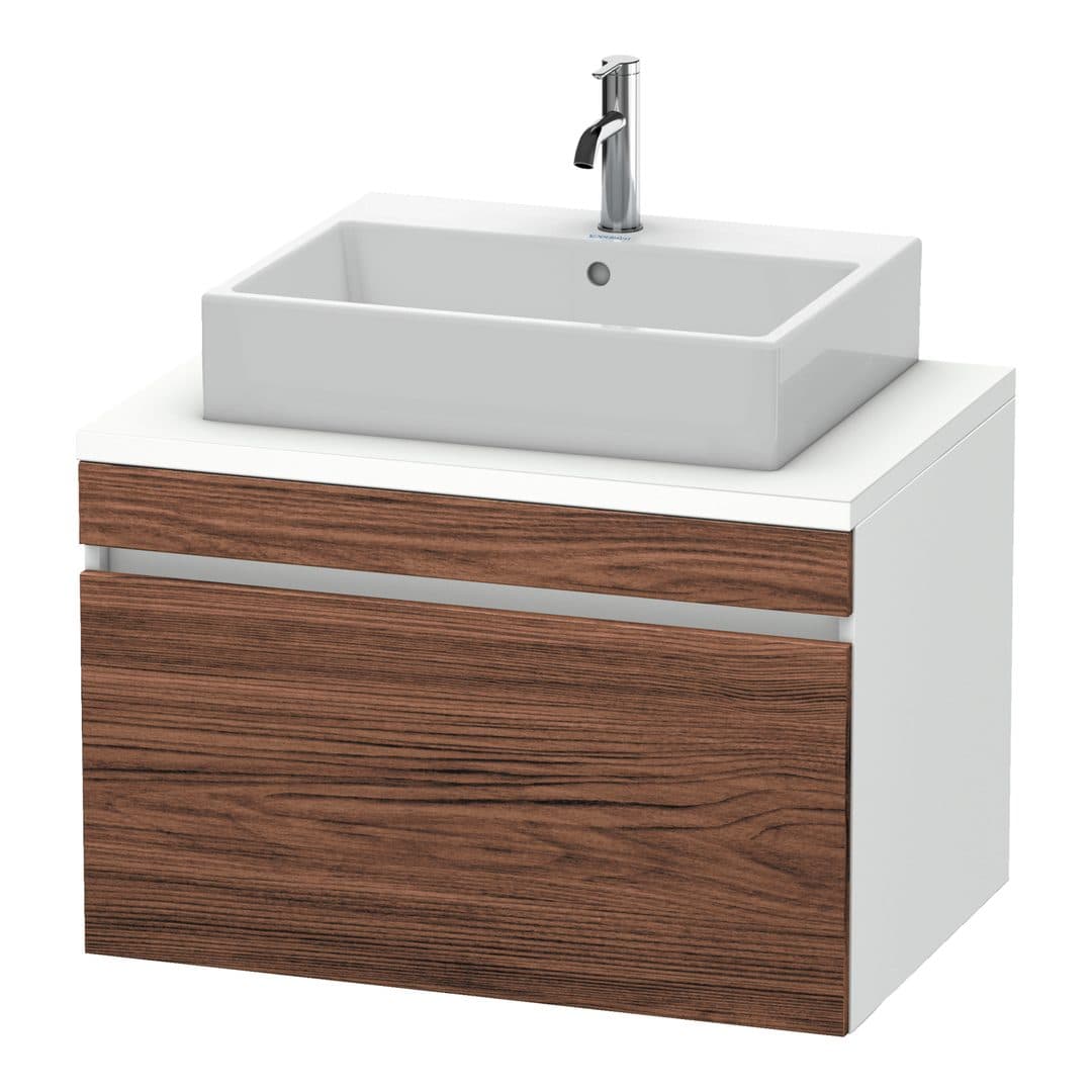 Duravit DuraStyle – Έπιπλο Νιπτήρα – 800 mm, για κονσόλα, 1 συρτάρι, νιπτήρας κέντρο, σώμα White Matt – Walnut dark Matt, Decor (DS531202118)