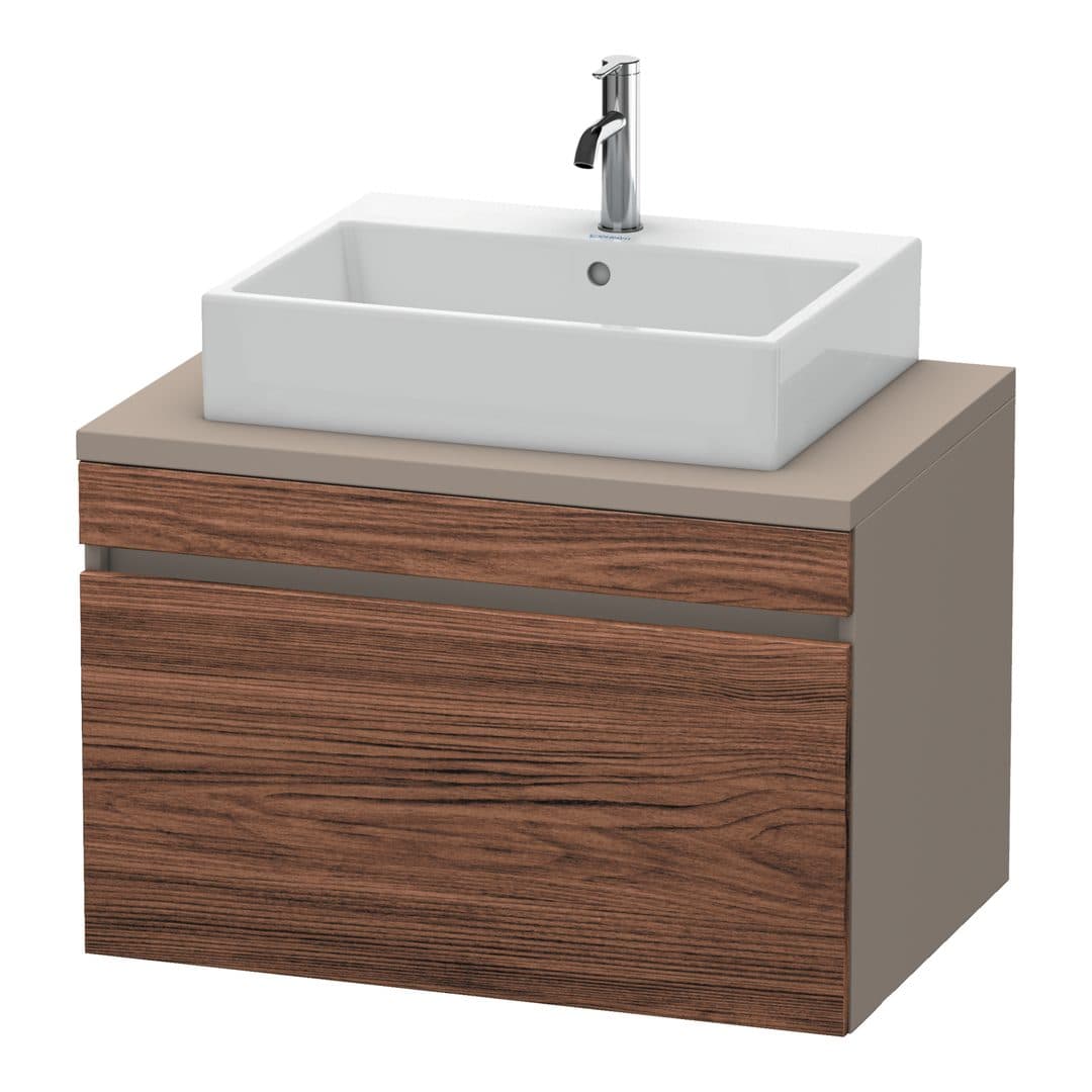 Duravit DuraStyle – Έπιπλο Νιπτήρα – 800 mm, για κονσόλα, 1 συρτάρι, νιπτήρας κέντρο, σώμα Basalte Matt – Walnut dark Matt, Decor (DS531202143)
