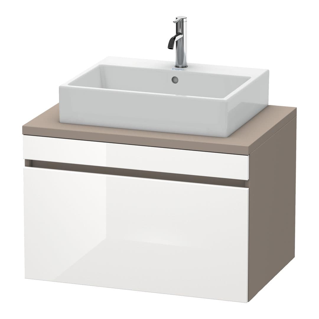 Duravit DuraStyle – Έπιπλο Νιπτήρα – 800 mm, για κονσόλα, 1 συρτάρι, νιπτήρας κέντρο, σώμα Basalte Matt – White High Gloss, Decor (DS531202243)