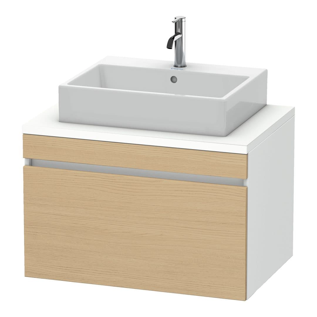 Duravit DuraStyle – Έπιπλο Νιπτήρα – 800 mm, για κονσόλα, 1 συρτάρι, νιπτήρας κέντρο, σώμα White Matt – Natural oak, Decor (DS531203018)