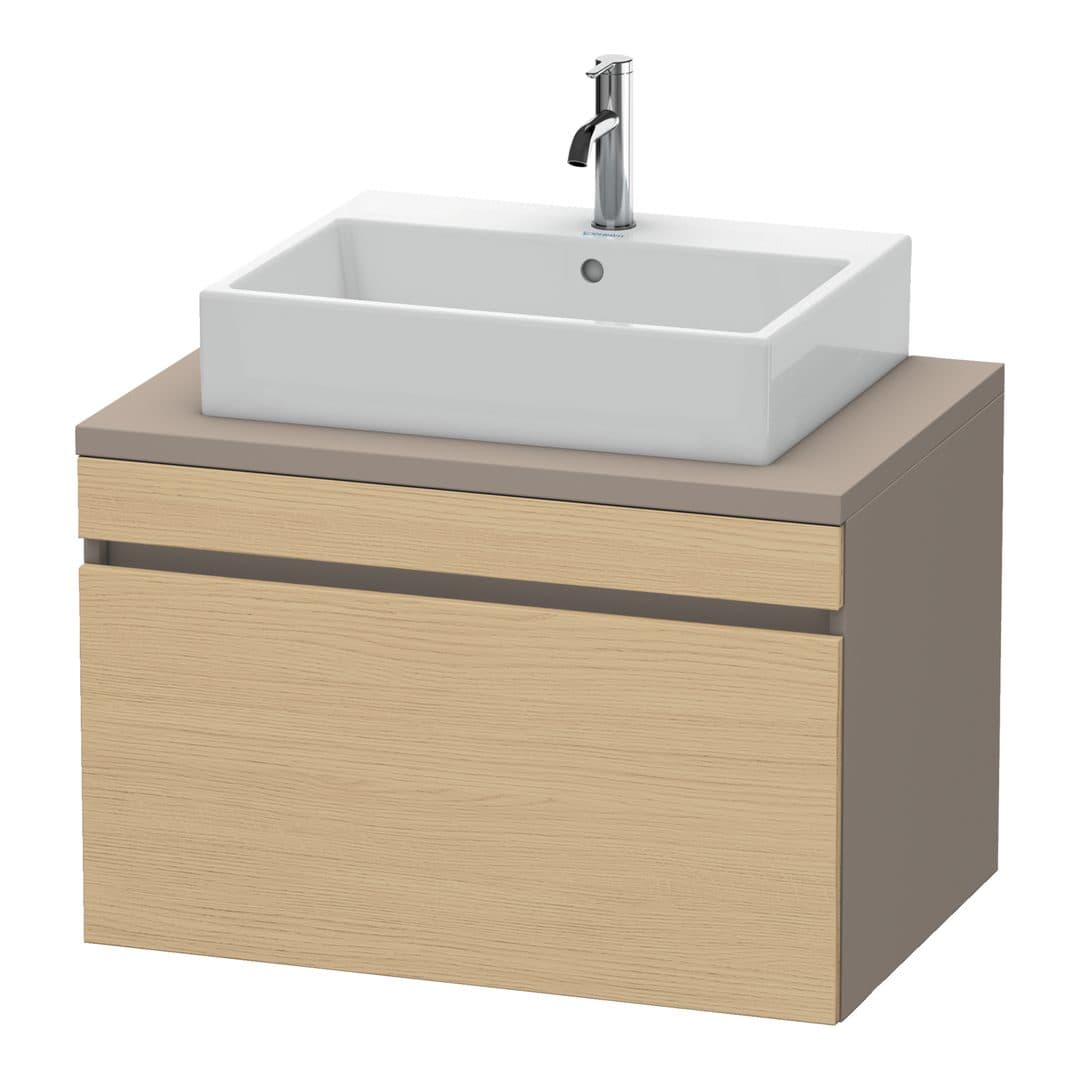 Duravit DuraStyle – Έπιπλο Νιπτήρα – 800 mm, για κονσόλα, 1 συρτάρι, νιπτήρας κέντρο, σώμα Basalte Matt – Natural oak, Decor (DS531203043)
