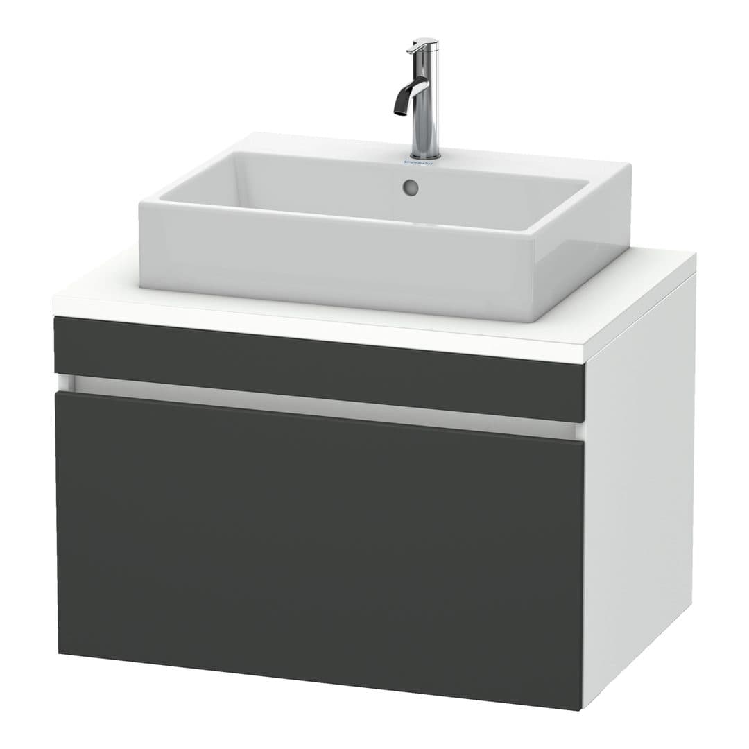 Duravit DuraStyle – Έπιπλο Νιπτήρα – 800 mm, για κονσόλα, 1 συρτάρι, νιπτήρας κέντρο, σώμα White Matt – Graphite Matt, Decor (DS531204918)