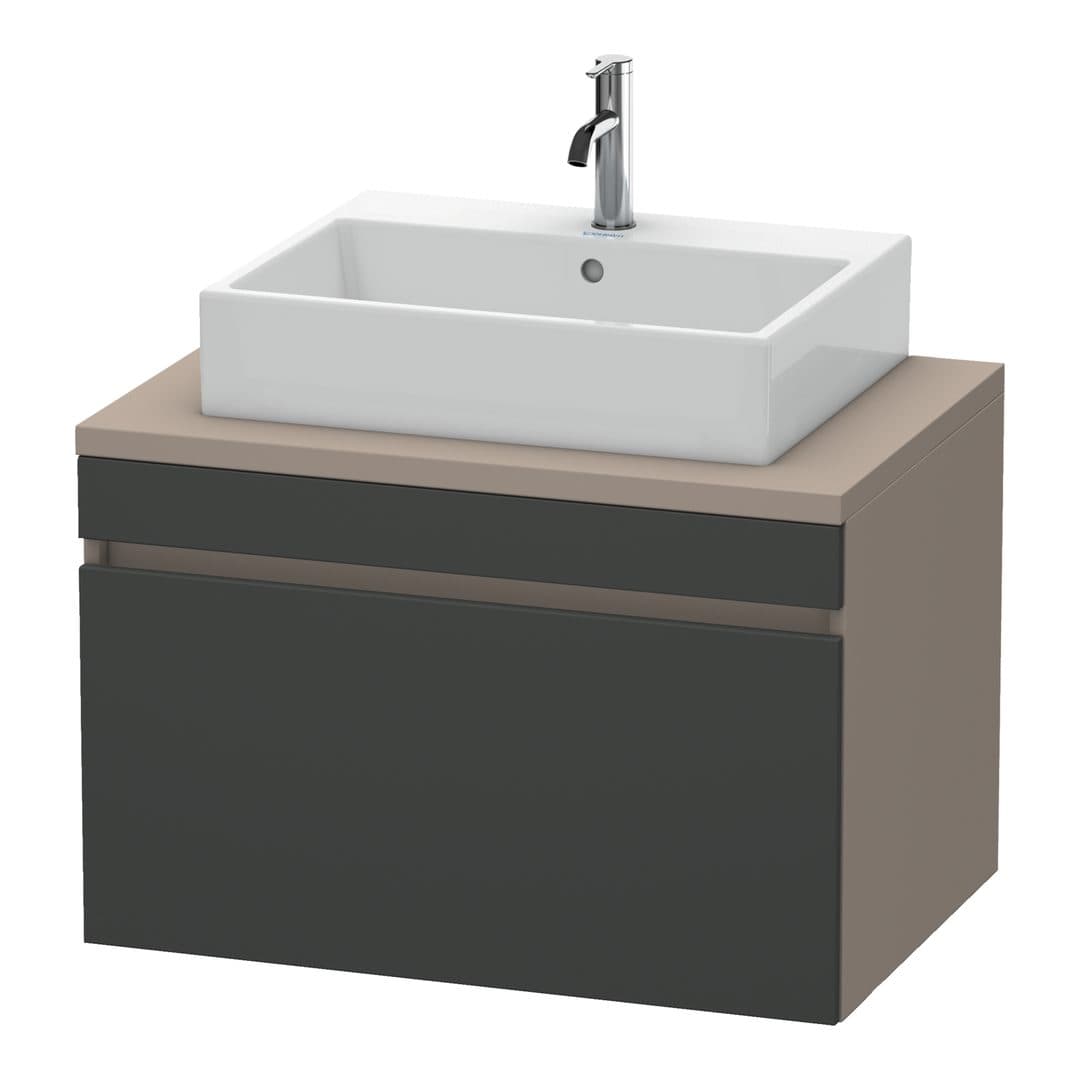Duravit DuraStyle – Έπιπλο Νιπτήρα – 800 mm, για κονσόλα, 1 συρτάρι, νιπτήρας κέντρο, σώμα Basalte Matt – Graphite Matt, Decor (DS531204943)