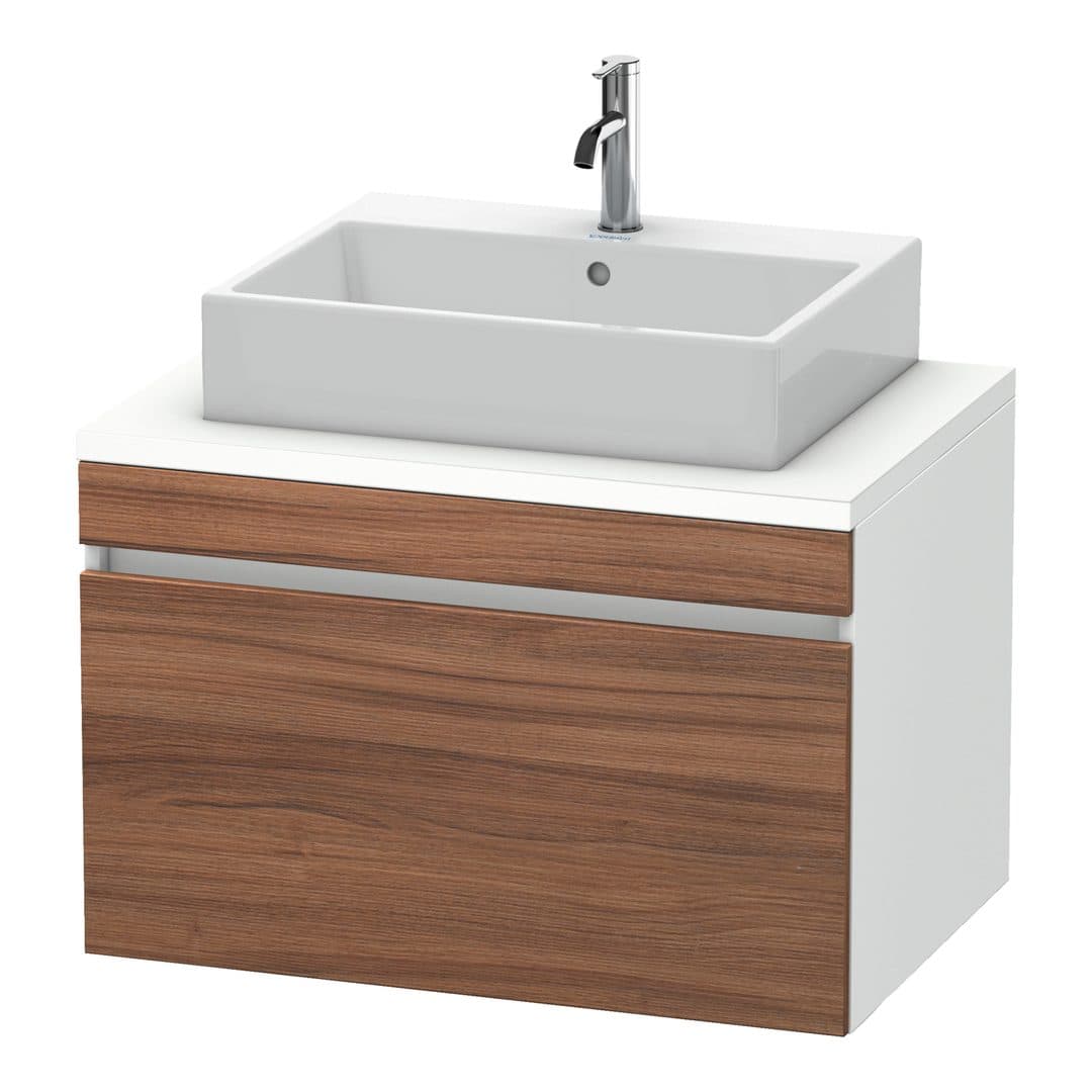 Duravit DuraStyle – Έπιπλο Νιπτήρα – 800 mm, για κονσόλα, 1 συρτάρι, νιπτήρας κέντρο, σώμα White Matt – Walnut Matt, Decor (DS531207918)