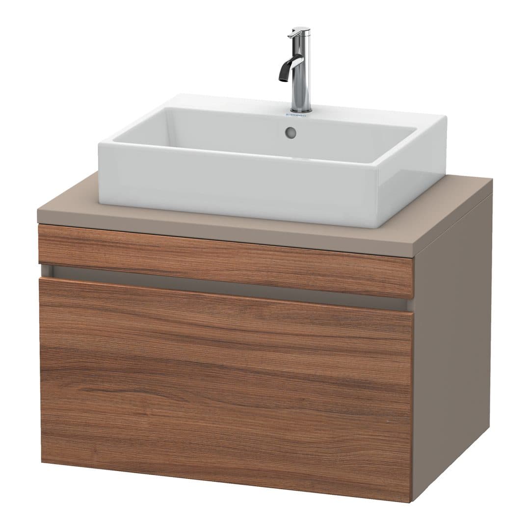 Duravit DuraStyle – Έπιπλο Νιπτήρα – 800 mm, για κονσόλα, 1 συρτάρι, νιπτήρας κέντρο, σώμα Basalte Matt – Walnut Matt, Decor (DS531207943)