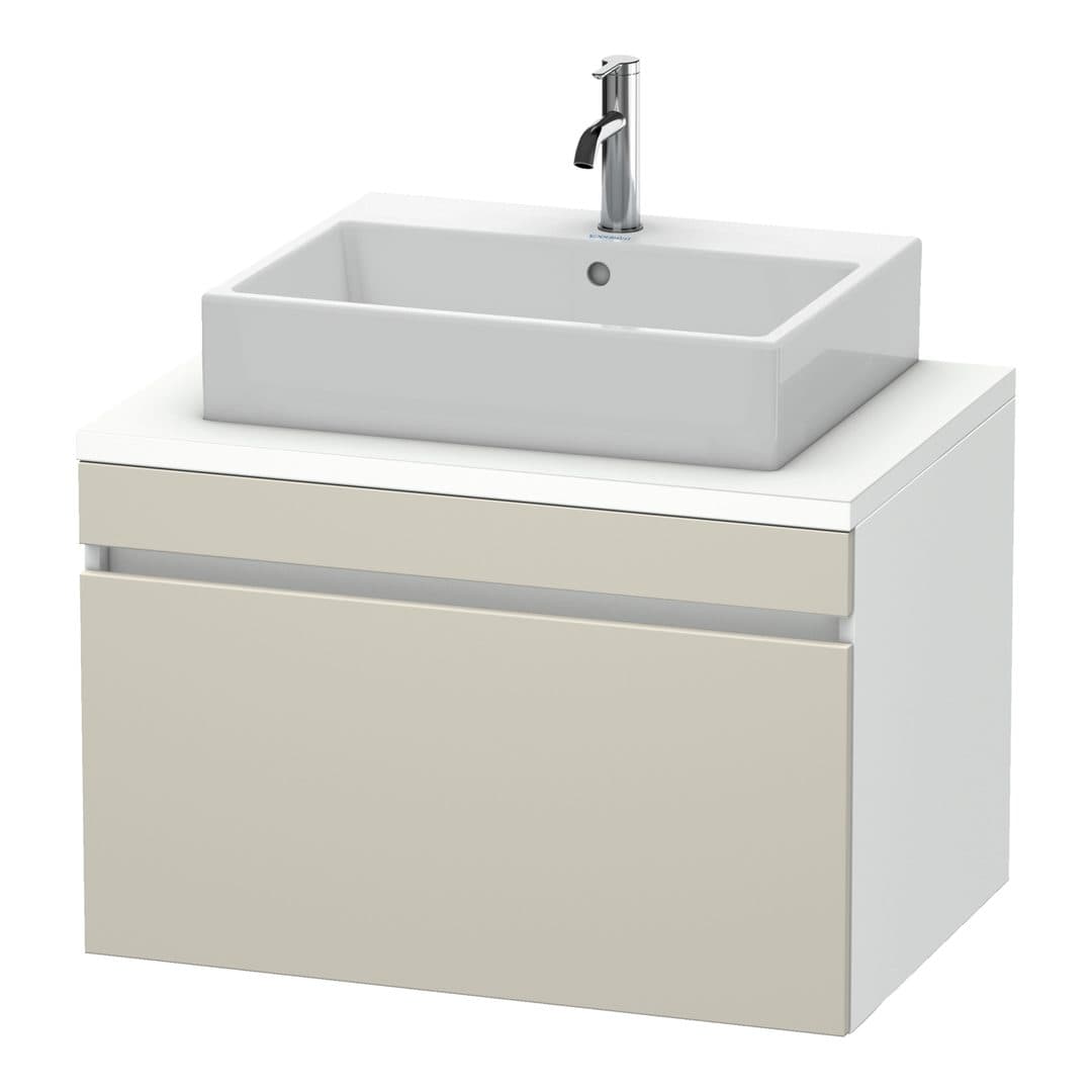 Duravit DuraStyle – Έπιπλο Νιπτήρα – 800 mm, για κονσόλα, 1 συρτάρι, νιπτήρας κέντρο, σώμα White Matt – Taupe Matt, Decor (DS531209118)