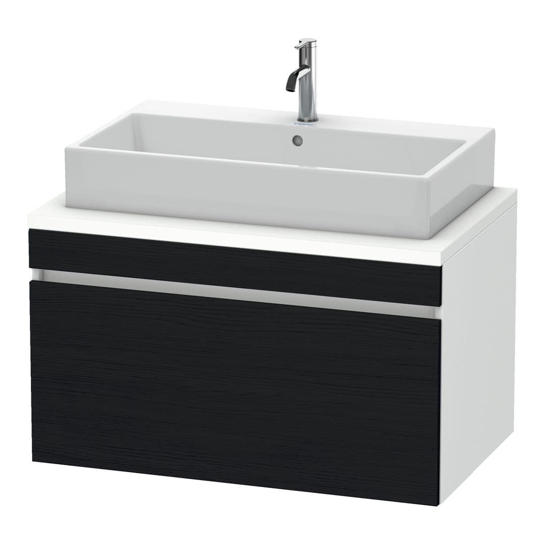 Duravit DuraStyle – Έπιπλο Νιπτήρα – 900 mm, για κονσόλα, 1 συρτάρι, νιπτήρας κέντρο, σώμα White Matt – Black oak Matt, Decor (DS531301618)