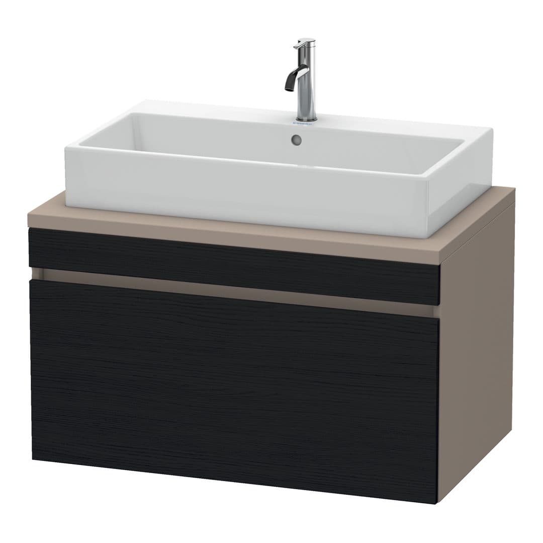 Duravit DuraStyle – Έπιπλο Νιπτήρα – 900 mm, για κονσόλα, 1 συρτάρι, νιπτήρας κέντρο, σώμα Basalte Matt – Black oak Matt, Decor (DS531301643)