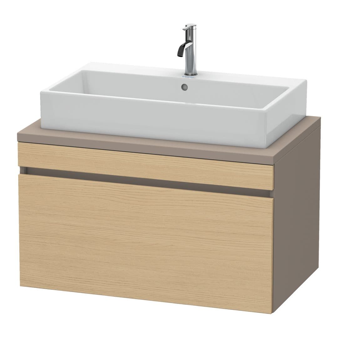 Duravit DuraStyle – Έπιπλο Νιπτήρα – 900 mm, για κονσόλα, 1 συρτάρι, νιπτήρας κέντρο, σώμα Basalte Matt – Natural oak, Decor (DS531303043)