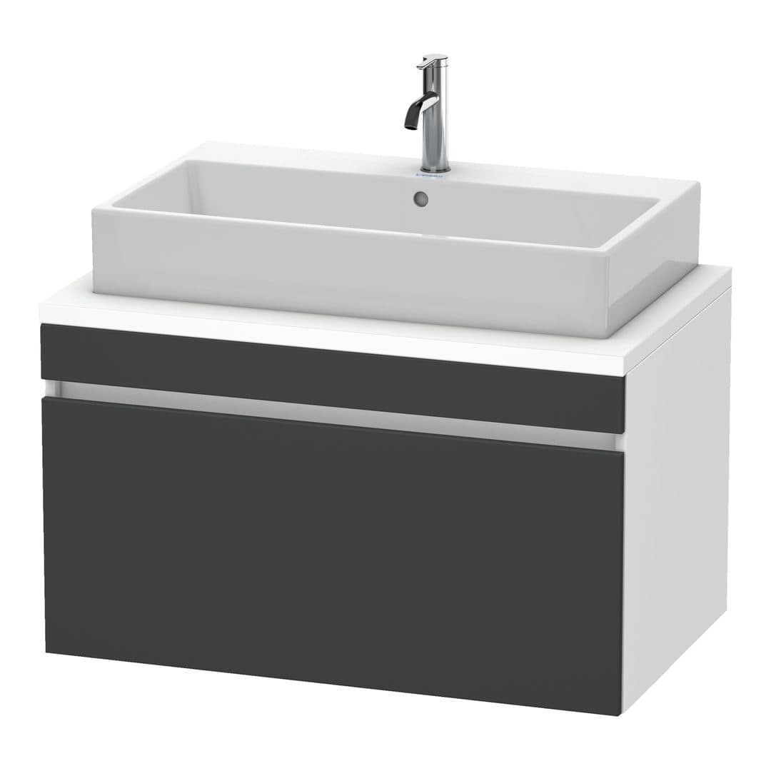 Duravit DuraStyle – Έπιπλο Νιπτήρα – 900 mm, για κονσόλα, 1 συρτάρι, νιπτήρας κέντρο, σώμα White Matt – Graphite Matt, Decor (DS531304918)