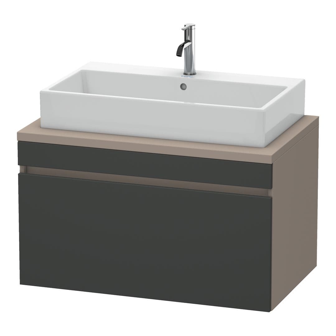 Duravit DuraStyle – Έπιπλο Νιπτήρα – 900 mm, για κονσόλα, 1 συρτάρι, νιπτήρας κέντρο, σώμα Basalte Matt – Graphite Matt, Decor (DS531304943)