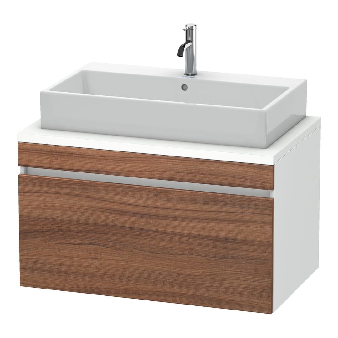 Duravit DuraStyle – Έπιπλο Νιπτήρα – 900 mm, για κονσόλα, 1 συρτάρι, νιπτήρας κέντρο, σώμα White Matt – Walnut Matt, Decor (DS531307918)