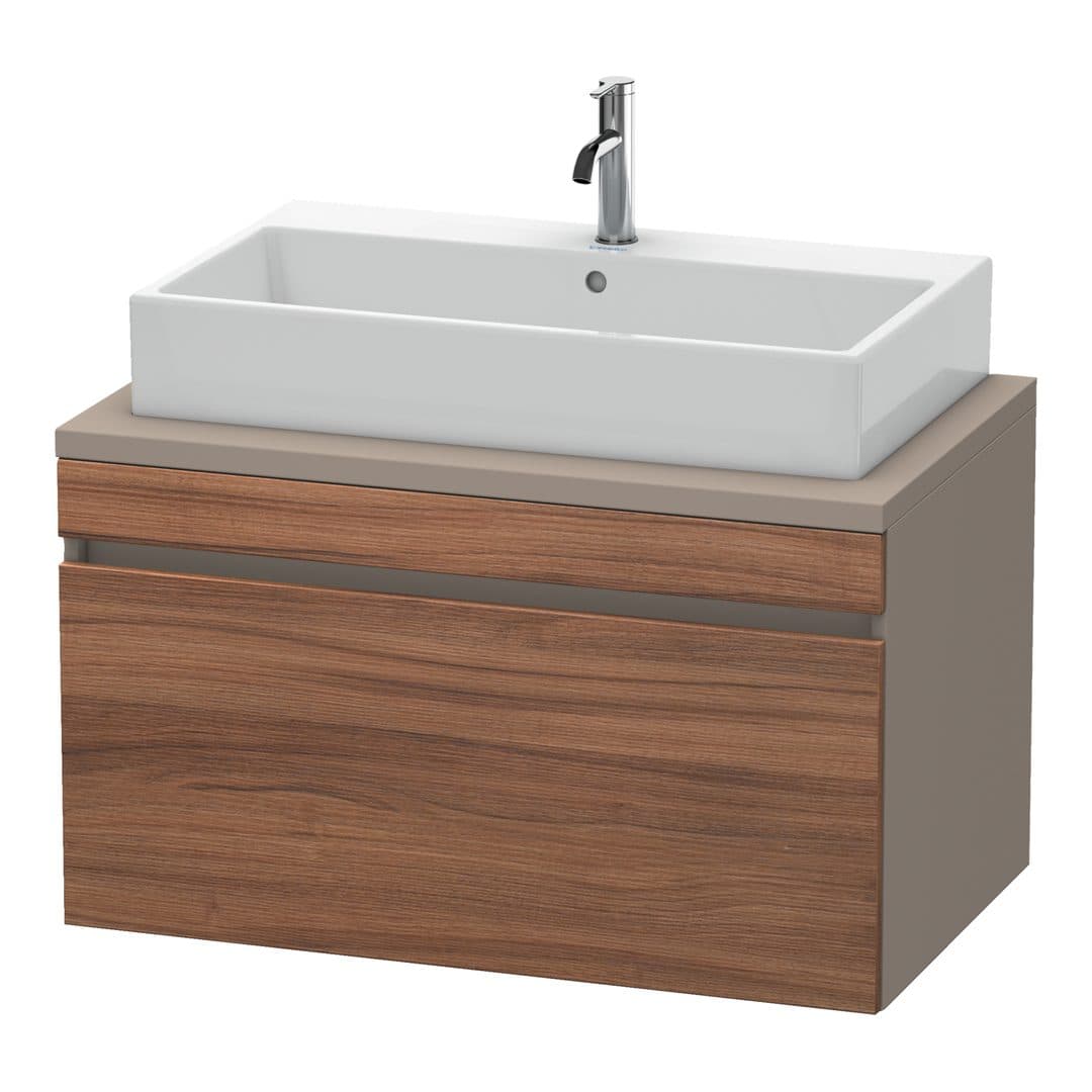 Duravit DuraStyle – Έπιπλο Νιπτήρα – 900 mm, για κονσόλα, 1 συρτάρι, νιπτήρας κέντρο, σώμα Basalte Matt – Walnut Matt, Decor (DS531307943)
