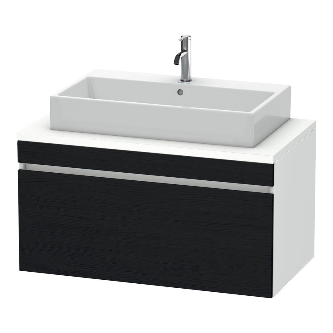 Duravit DuraStyle – Έπιπλο Νιπτήρα – 1000 mm, για κονσόλα, 1 συρτάρι, νιπτήρας κέντρο, σώμα White Matt – Black oak Matt, Decor (DS531401618)