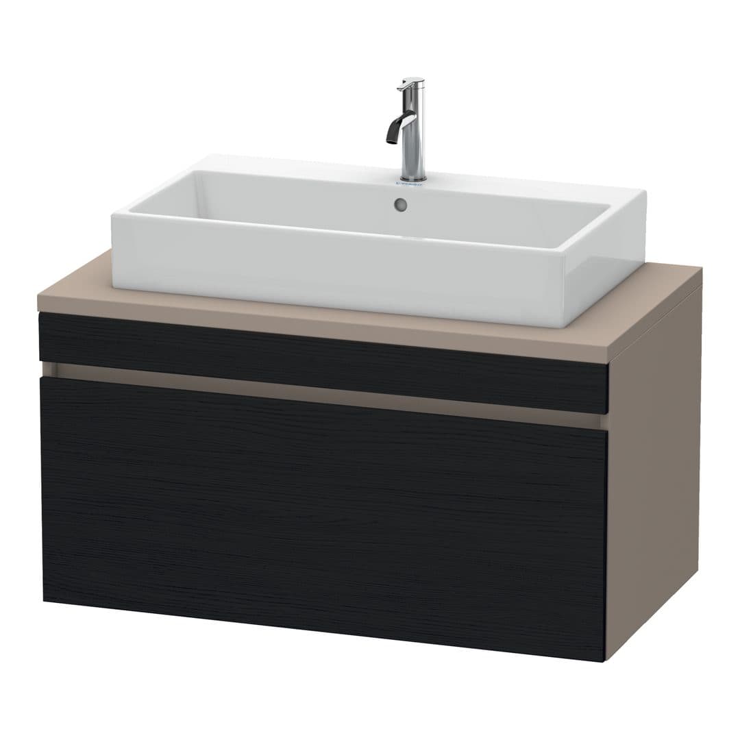 Duravit DuraStyle – Έπιπλο Νιπτήρα – 1000 mm, για κονσόλα, 1 συρτάρι, νιπτήρας κέντρο, σώμα Basalte Matt – Black oak Matt, Decor (DS531401643)