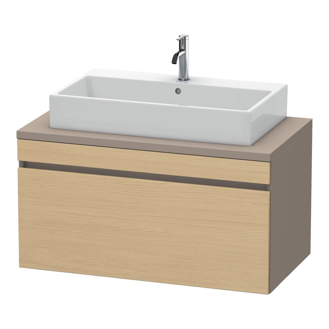 Duravit DuraStyle – Έπιπλο Νιπτήρα – 1000 mm, για κονσόλα, 1 συρτάρι, νιπτήρας κέντρο, σώμα Basalte Matt – Natural oak, Decor (DS531403043)