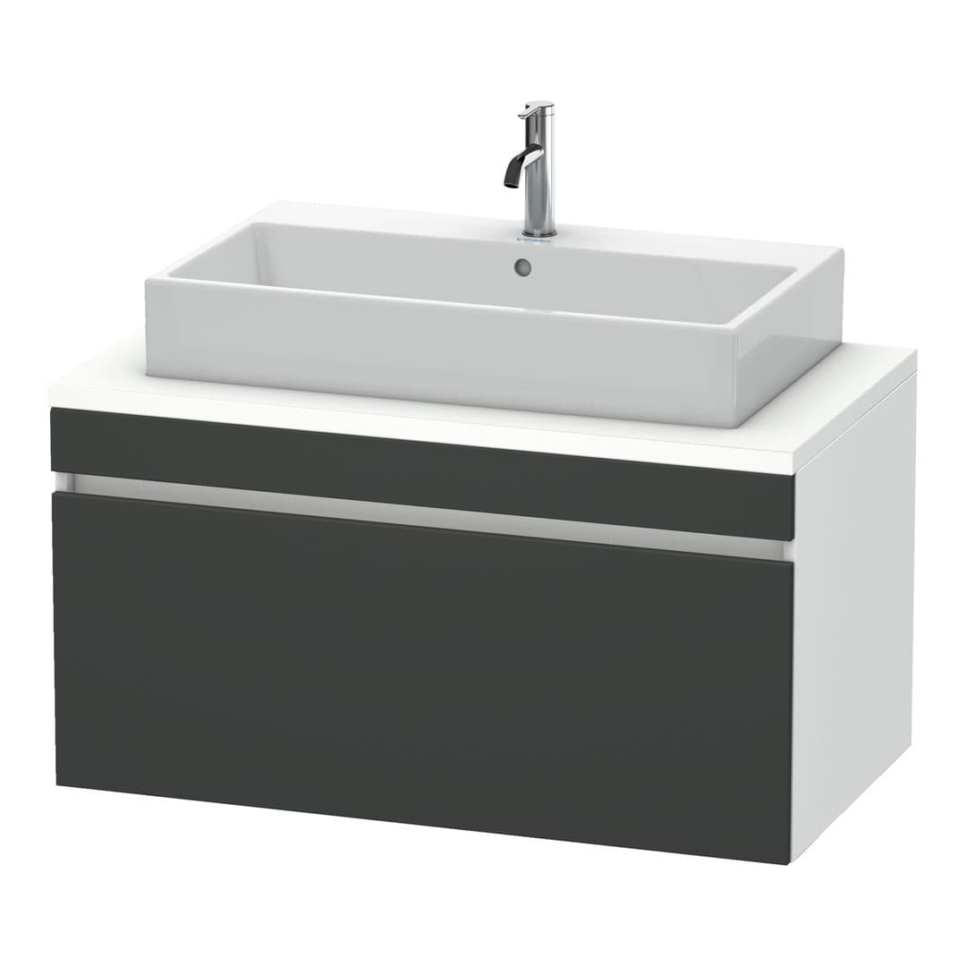 Duravit DuraStyle – Έπιπλο Νιπτήρα – 1000 mm, για κονσόλα, 1 συρτάρι, νιπτήρας κέντρο, σώμα White Matt – Graphite Matt, Decor (DS531404918)