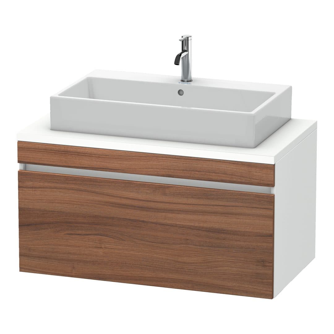 Duravit DuraStyle – Έπιπλο Νιπτήρα – 1000 mm, για κονσόλα, 1 συρτάρι, νιπτήρας κέντρο, σώμα White Matt – Walnut Matt, Decor (DS531407918)