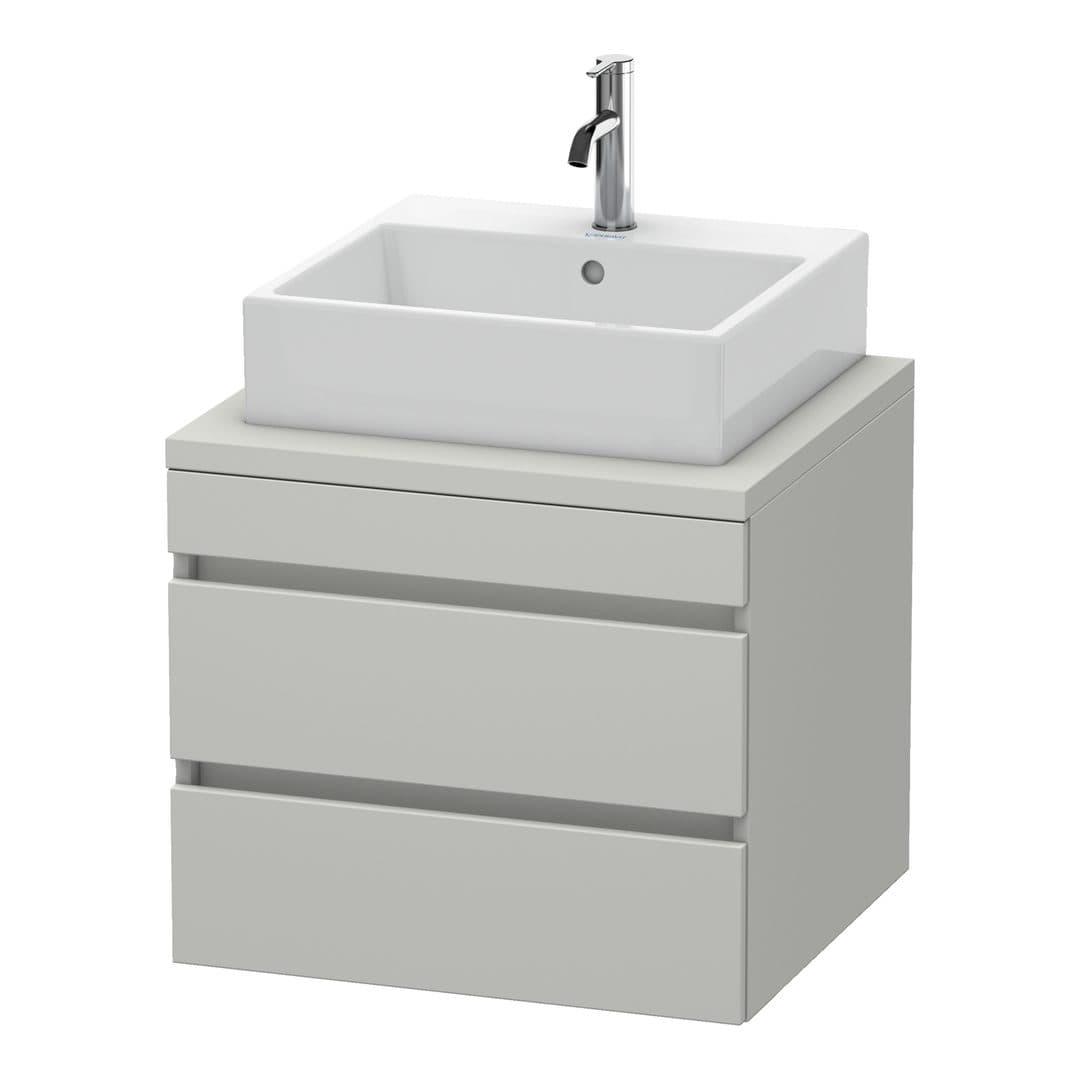 Duravit DuraStyle – Έπιπλο Νιπτήρα – 600 mm, για κονσόλα, 2 συρτάρια, νιπτήρας κέντρο – Concrete grey Matt, Decor (DS531500707)