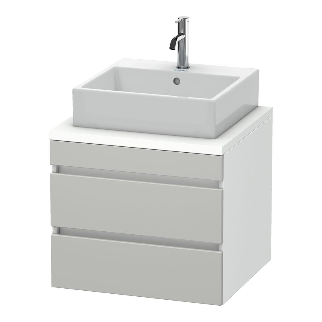 Duravit DuraStyle – Έπιπλο Νιπτήρα – 600 mm, για κονσόλα, 2 συρτάρια, νιπτήρας κέντρο, σώμα White Matt – Concrete grey Matt, Decor (DS531500718)