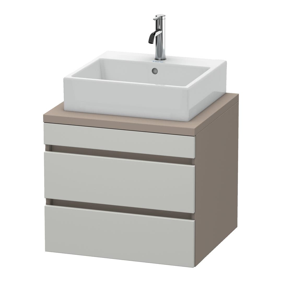 Duravit DuraStyle – Έπιπλο Νιπτήρα – 600 mm, για κονσόλα, 2 συρτάρια, νιπτήρας κέντρο, σώμα Basalte Matt – Concrete grey Matt, Decor (DS531500743)