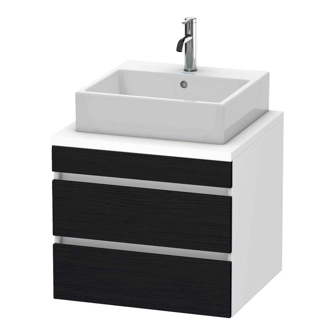 Duravit DuraStyle – Έπιπλο Νιπτήρα – 600 mm, για κονσόλα, 2 συρτάρια, νιπτήρας κέντρο, σώμα White Matt – Black oak Matt, Decor (DS531501618)