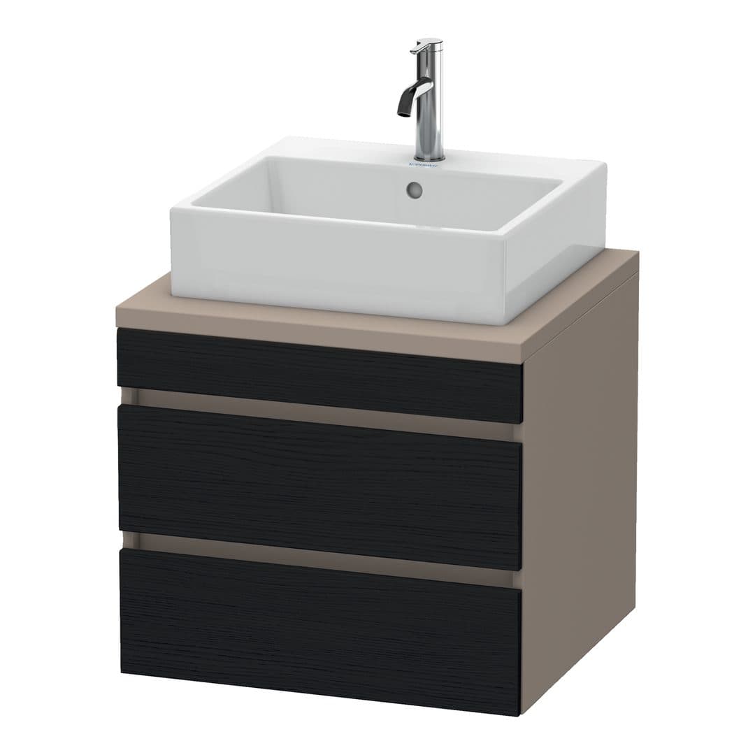 Duravit DuraStyle – Έπιπλο Νιπτήρα – 600 mm, για κονσόλα, 2 συρτάρια, νιπτήρας κέντρο, σώμα Basalte Matt – Black oak Matt, Decor (DS531501643)