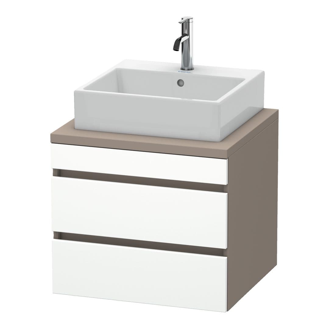 Duravit DuraStyle – Έπιπλο Νιπτήρα – 600 mm, για κονσόλα, 2 συρτάρια, νιπτήρας κέντρο, σώμα Basalte Matt – White Matt, Decor (DS531501843)