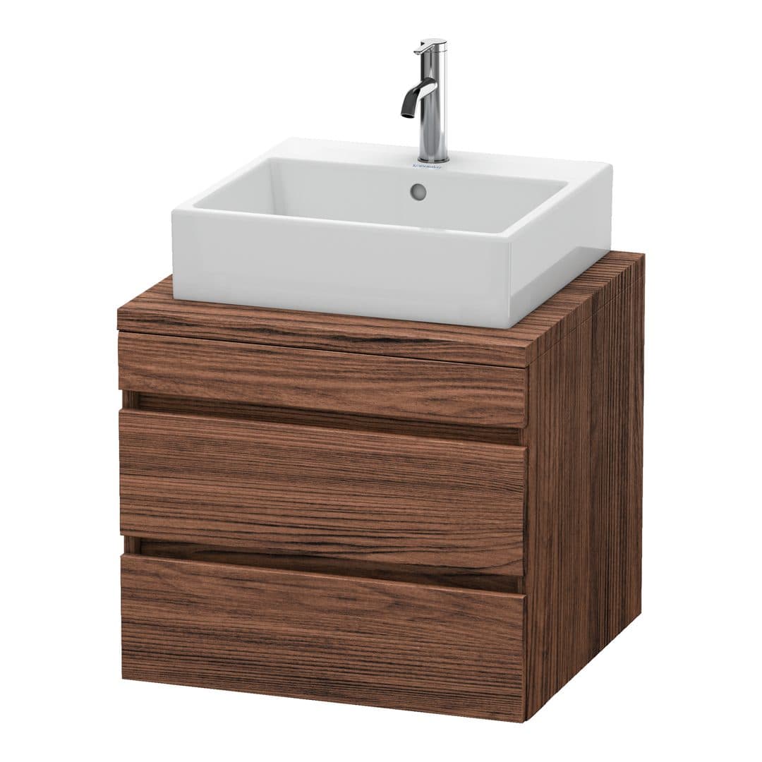 Duravit DuraStyle – Έπιπλο Νιπτήρα – 600 mm, για κονσόλα, 2 συρτάρια, νιπτήρας κέντρο – Walnut dark Matt, Decor (DS531502121)