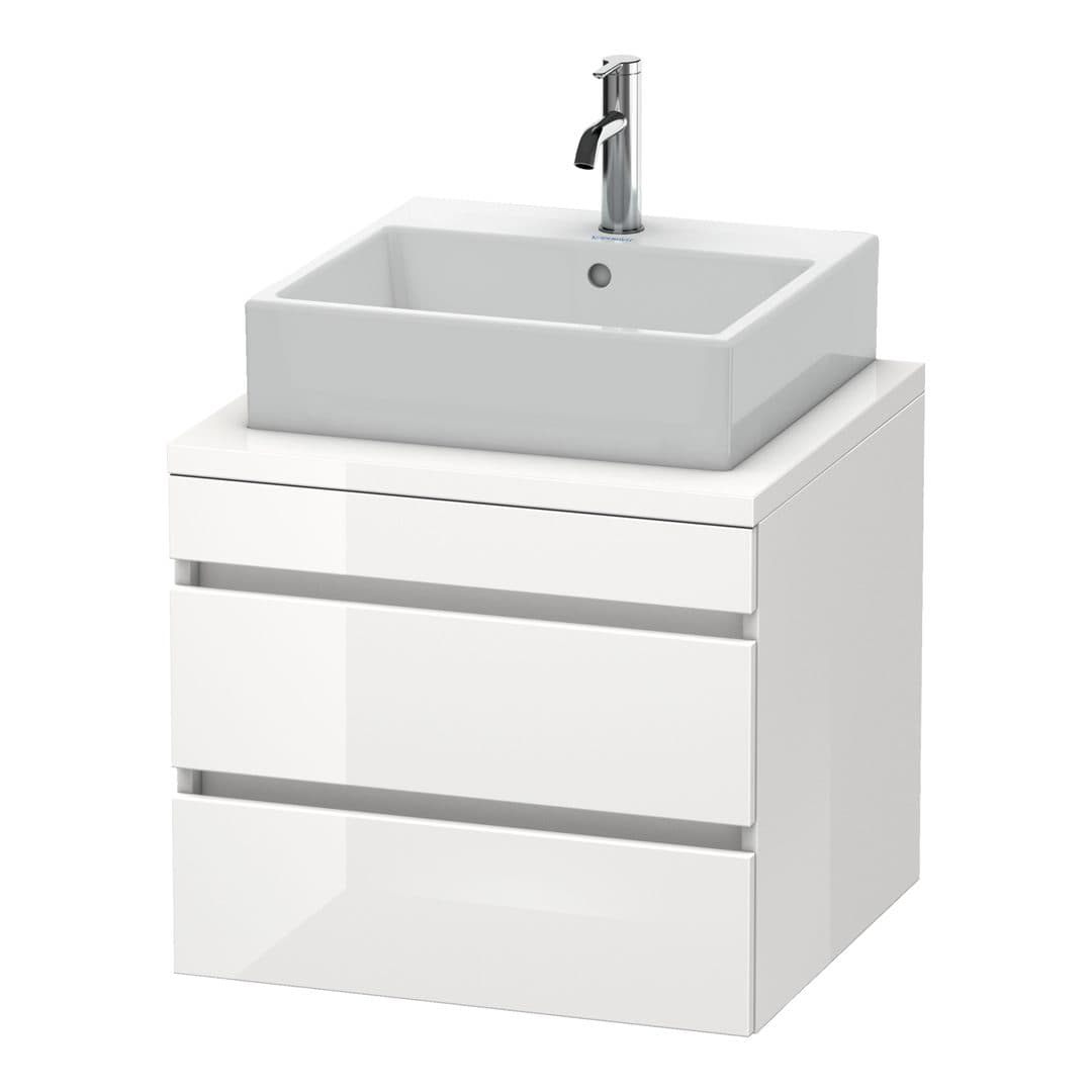 Duravit DuraStyle – Έπιπλο Νιπτήρα – 600 mm, για κονσόλα, 2 συρτάρια, νιπτήρας κέντρο – White High Gloss, Decor (DS531502222)