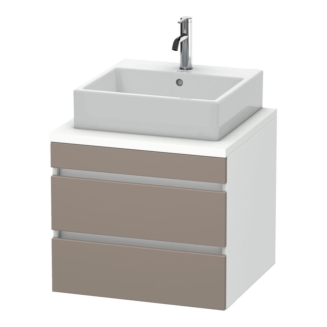 Duravit DuraStyle – Έπιπλο Νιπτήρα – 600 mm, για κονσόλα, 2 συρτάρια, νιπτήρας κέντρο, σώμα White Matt – Basalte Matt, Decor (DS531504318)