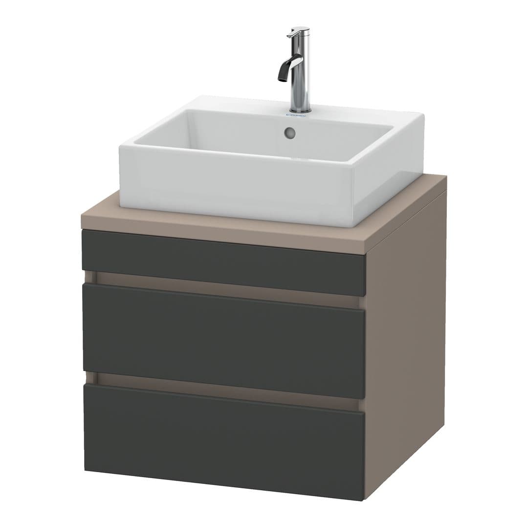 Duravit DuraStyle – Έπιπλο Νιπτήρα – 600 mm, για κονσόλα, 2 συρτάρια, νιπτήρας κέντρο, σώμα Basalte Matt – Graphite Matt, Decor (DS531504943)
