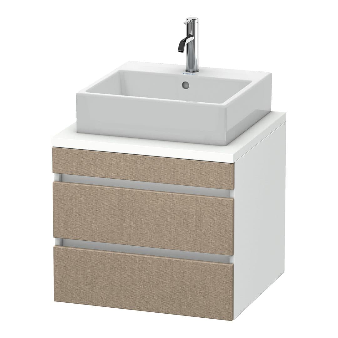 Duravit DuraStyle – Έπιπλο Νιπτήρα – 600 mm, για κονσόλα, 2 συρτάρια, νιπτήρας κέντρο, σώμα White Matt – Linen Matt, Decor (DS531507518)