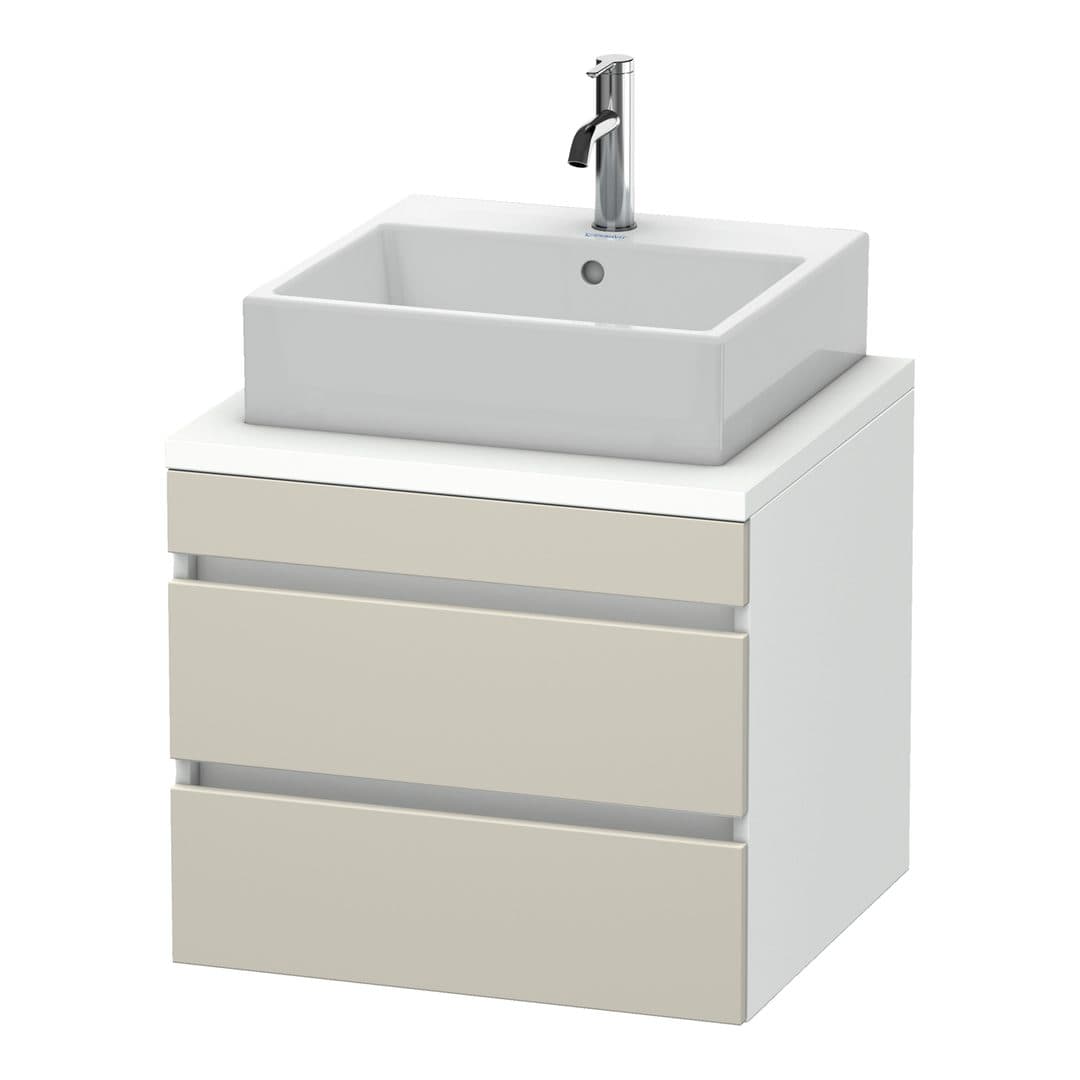 Duravit DuraStyle – Έπιπλο Νιπτήρα – 600 mm, για κονσόλα, 2 συρτάρια, νιπτήρας κέντρο, σώμα White Matt – Taupe Matt, Decor (DS531509118)