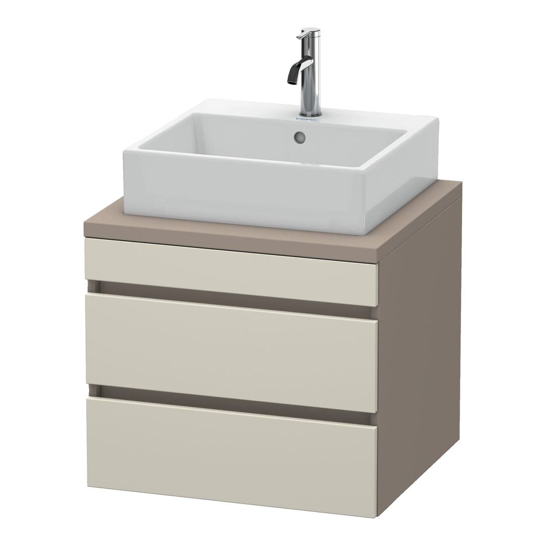 Duravit DuraStyle – Έπιπλο Νιπτήρα – 600 mm, για κονσόλα, 2 συρτάρια, νιπτήρας κέντρο, σώμα Basalte Matt – Taupe Matt, Decor (DS531509143)