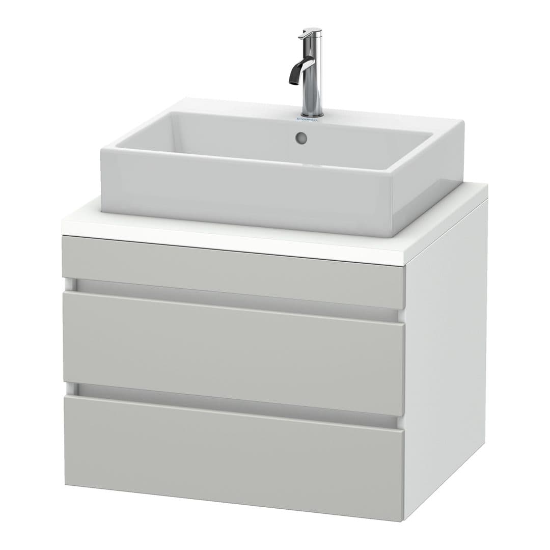 Duravit DuraStyle – Έπιπλο Νιπτήρα – 700 mm, για κονσόλα, 2 συρτάρια, νιπτήρας κέντρο, σώμα White Matt – Concrete grey Matt, Decor (DS531600718)