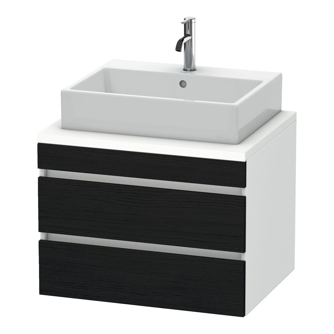 Duravit DuraStyle – Έπιπλο Νιπτήρα – 700 mm, για κονσόλα, 2 συρτάρια, νιπτήρας κέντρο, σώμα White Matt – Black oak Matt, Decor (DS531601618)