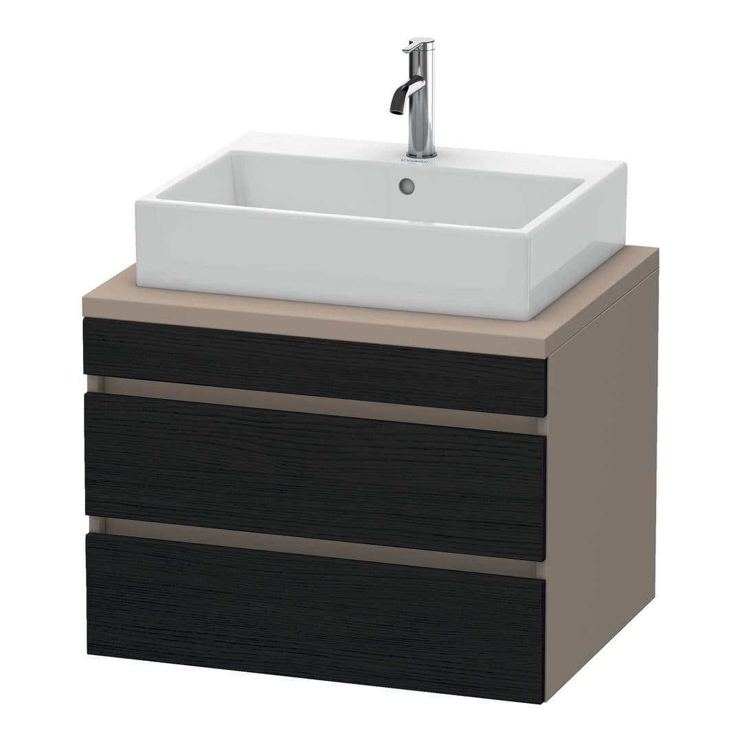 Duravit DuraStyle – Έπιπλο Νιπτήρα – 700 mm, για κονσόλα, 2 συρτάρια, νιπτήρας κέντρο, σώμα Basalte Matt – Black oak Matt, Decor (DS531601643)