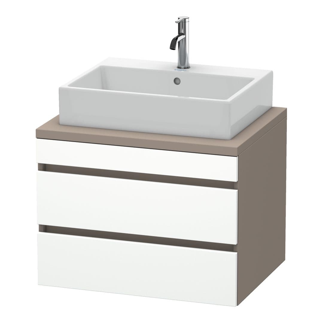 Duravit DuraStyle – Έπιπλο Νιπτήρα – 700 mm, για κονσόλα, 2 συρτάρια, νιπτήρας κέντρο, σώμα Basalte Matt – White Matt, Decor (DS531601843)