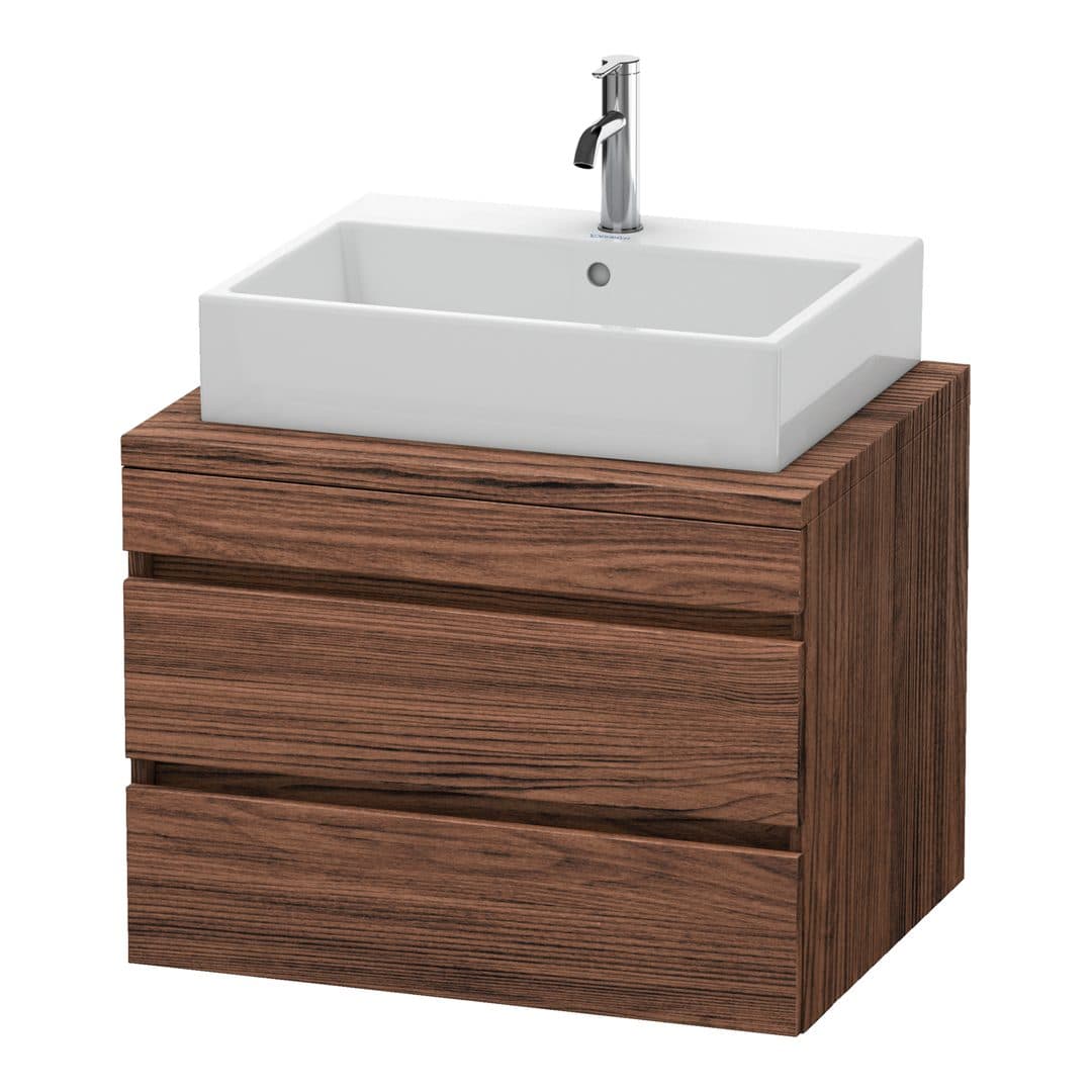 Duravit DuraStyle – Έπιπλο Νιπτήρα – 700 mm, για κονσόλα, 2 συρτάρια, νιπτήρας κέντρο – Walnut dark Matt, Decor (DS531602121)