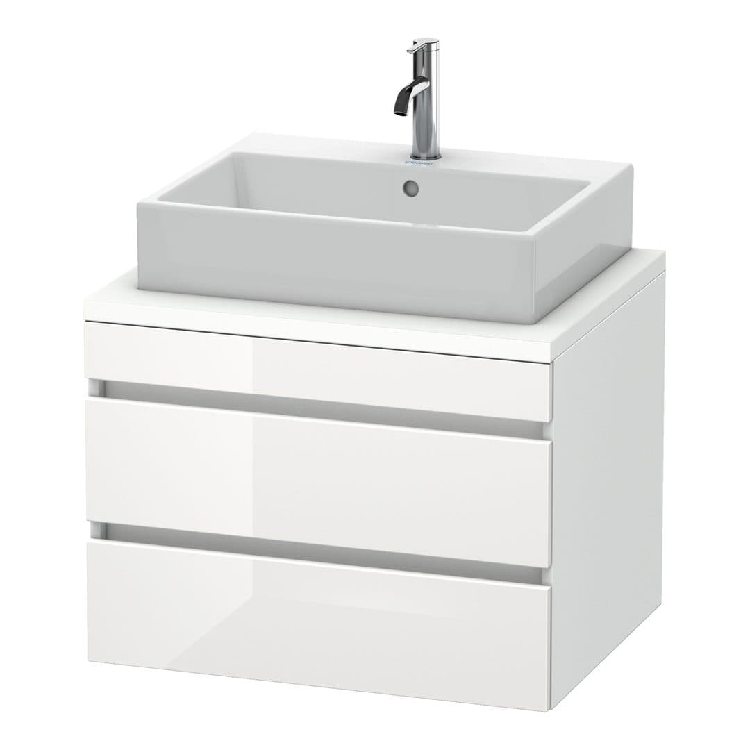 Duravit DuraStyle – Έπιπλο Νιπτήρα – 700 mm, για κονσόλα, 2 συρτάρια, νιπτήρας κέντρο, White Matt – White High Gloss, Decor (DS531602218)