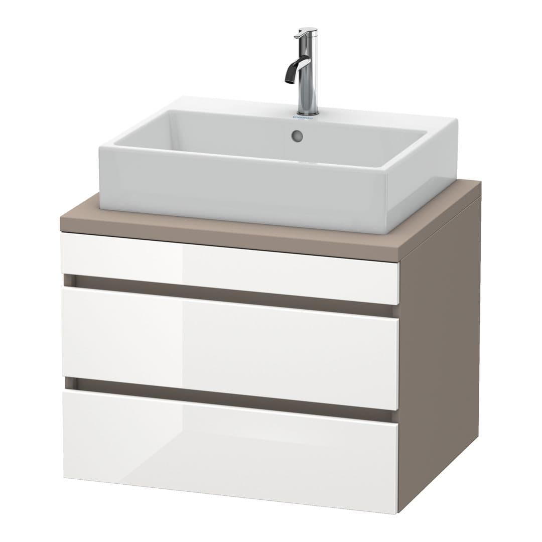 Duravit DuraStyle – Έπιπλο Νιπτήρα – 700 mm, για κονσόλα, 2 συρτάρια, νιπτήρας κέντρο, σώμα Basalte Matt – White High Gloss, Decor (DS531602243)